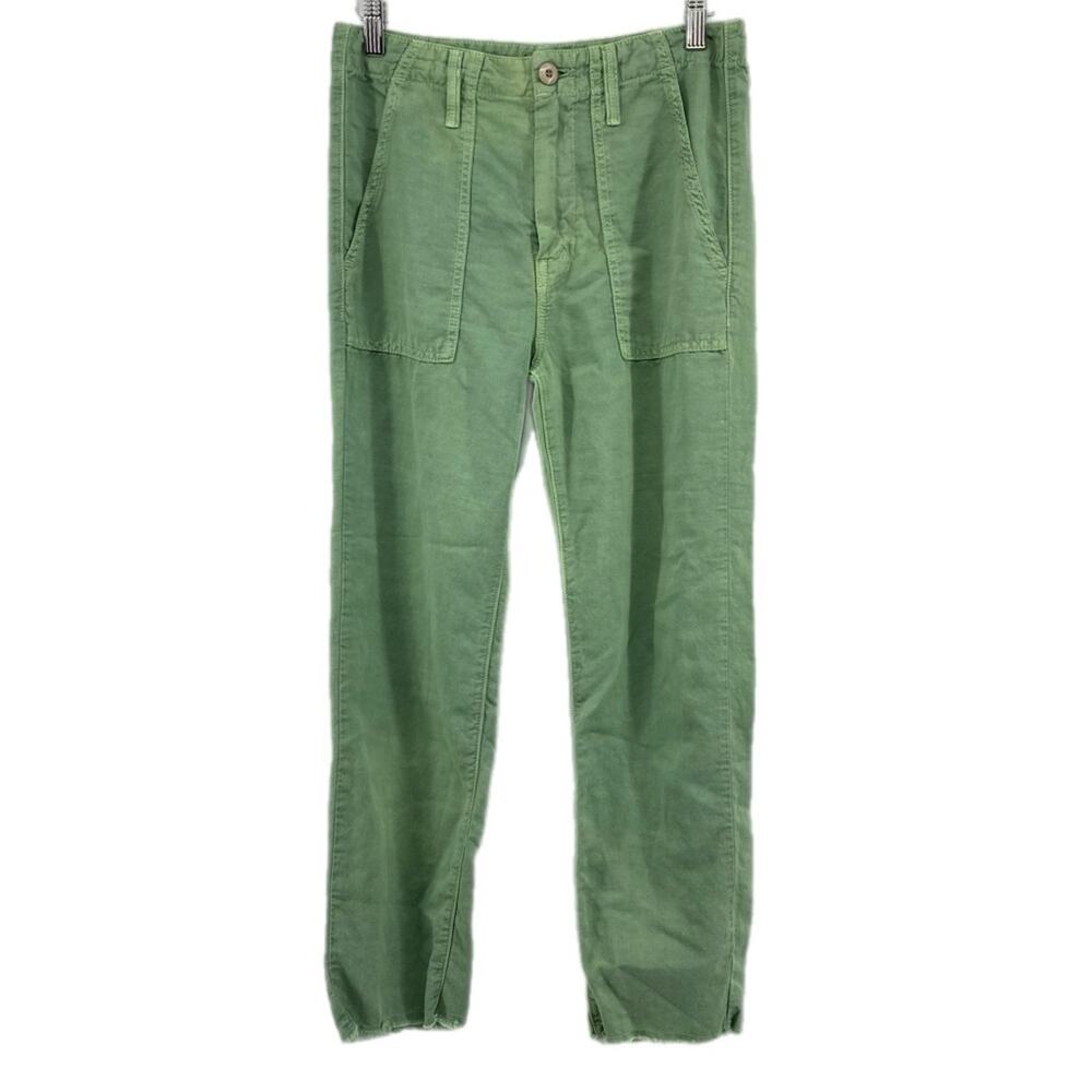 Mother Shaker Chop Crop Pants 26 Hedge Green Capris Ankle